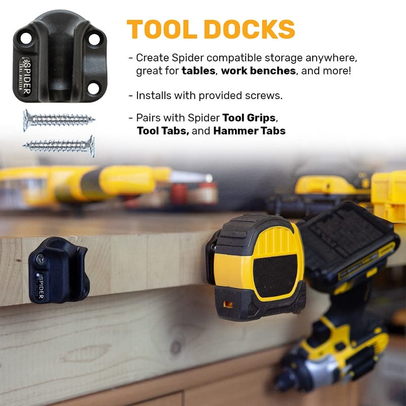 Spider Tool Holster - Tool Docks - PACK OF FOUR - Install Spider compatible tool storage anywhere in your workspace! - Image 2